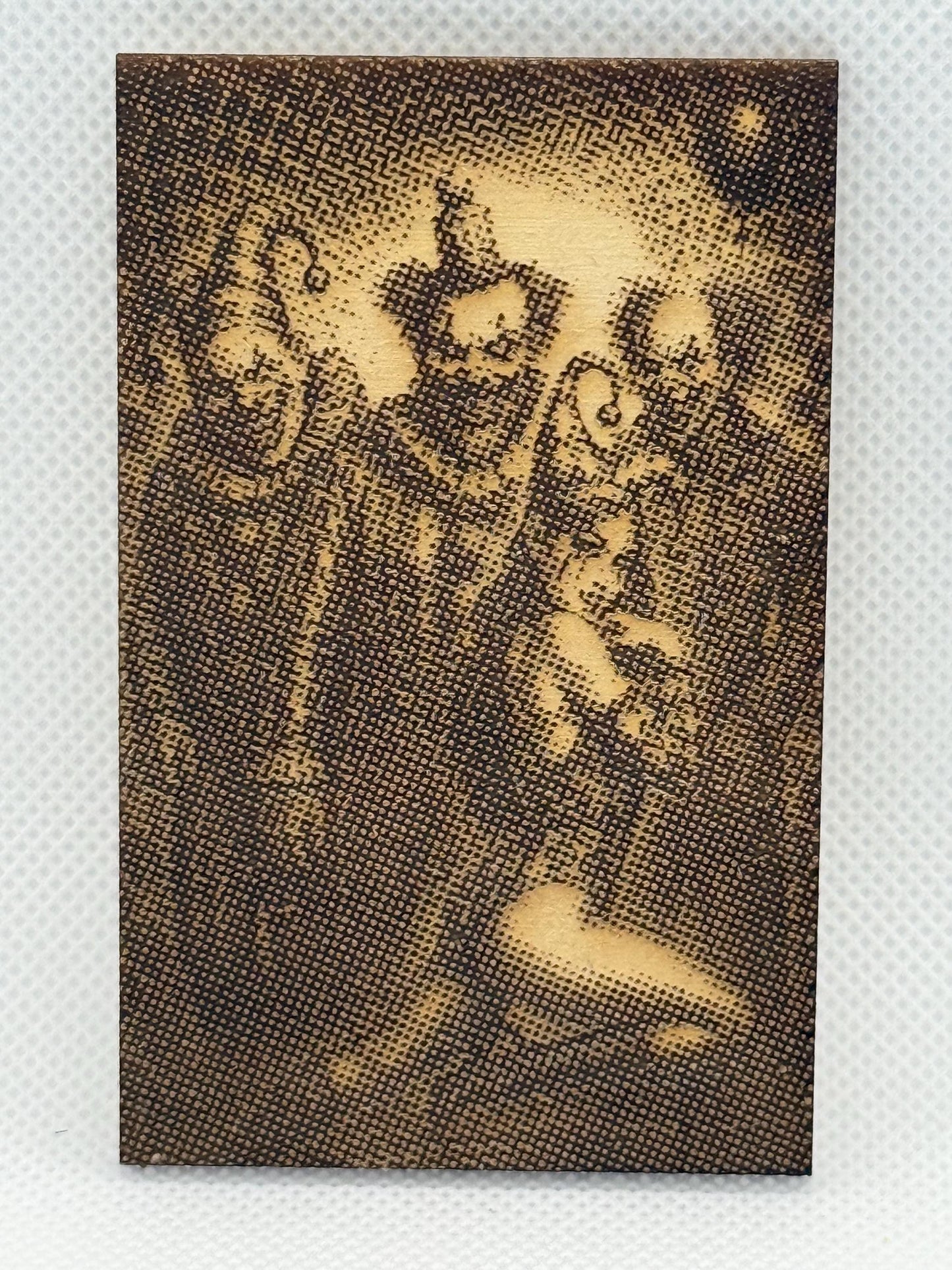 Laser Engraved Harlequin Clowns Magnet