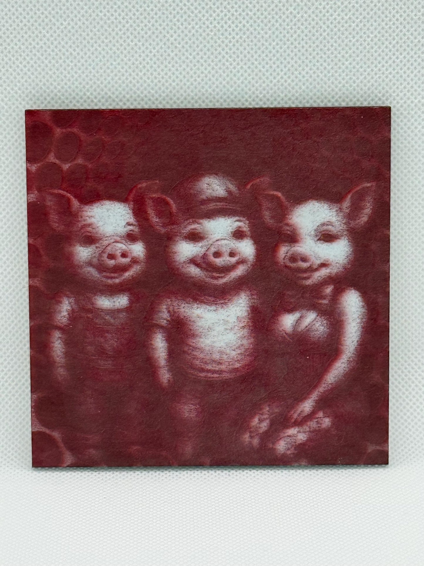 3 Little Pigs Laser Engraved Magnet