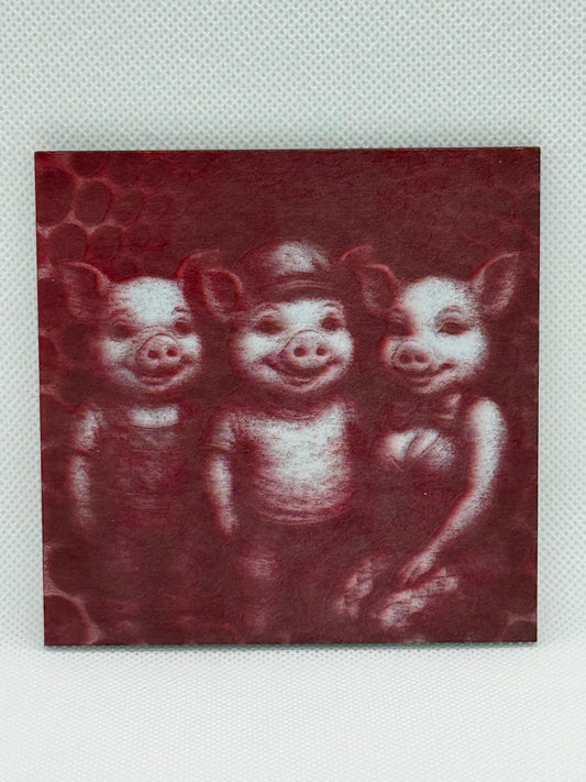3 Little Pigs Laser Engraved Magnet