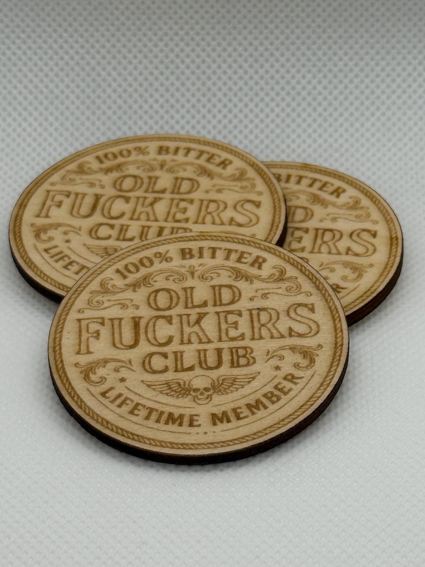 Old F*ckers Club” Birch Coin — Lifetime Member Token