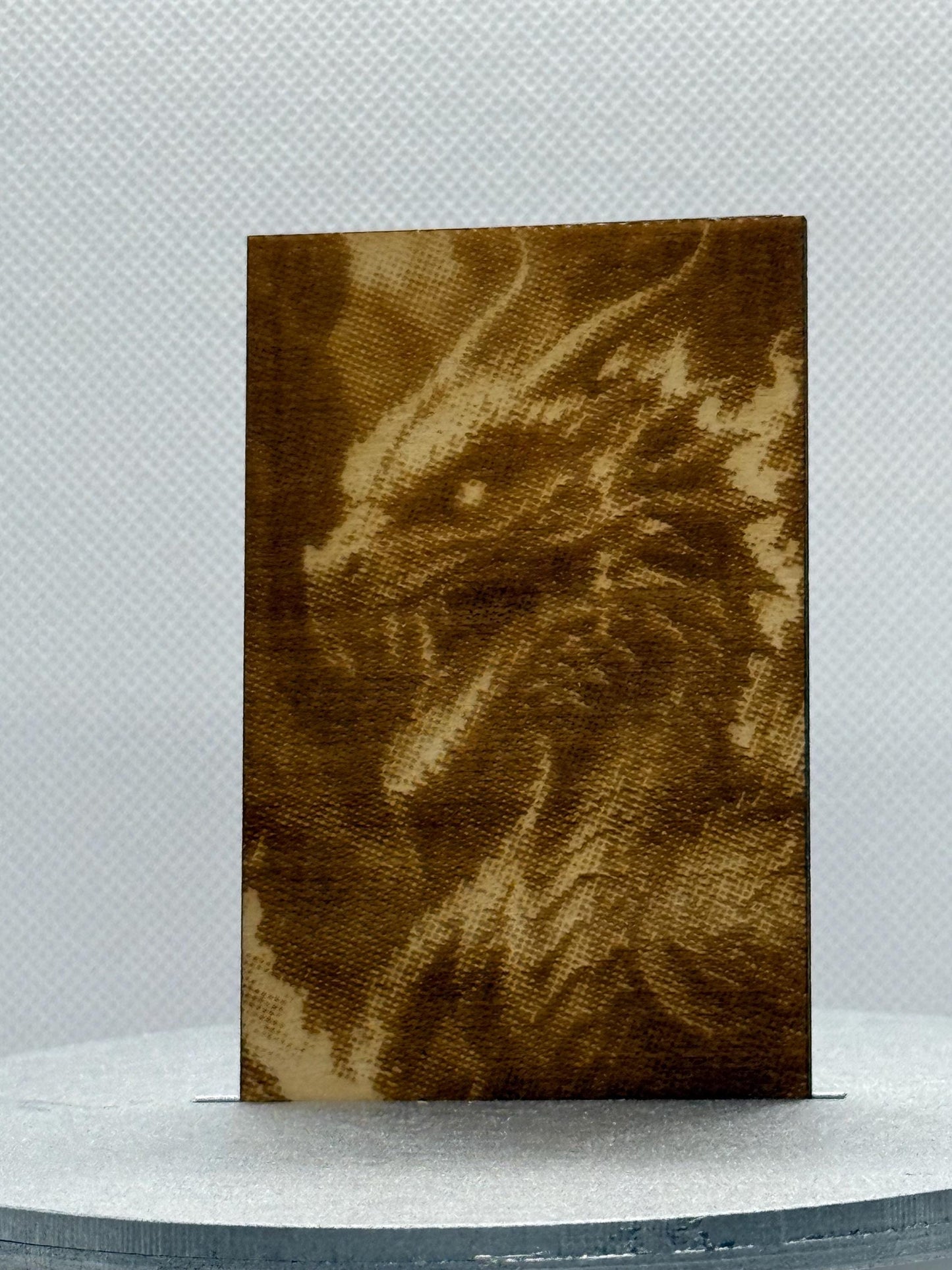 Dragon Laser-Engraved Birch Wood Magnet – 2” × 3”