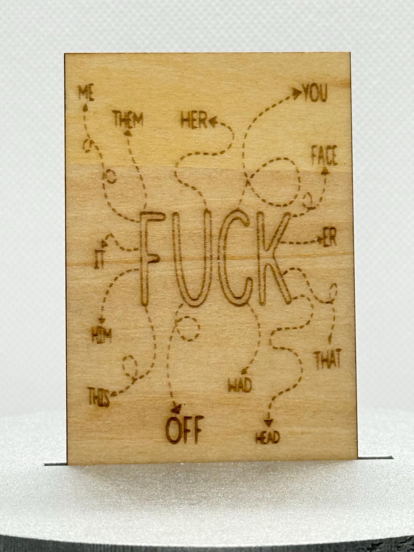 FUCK Decision Map – Laser Engraved Wood Magnet