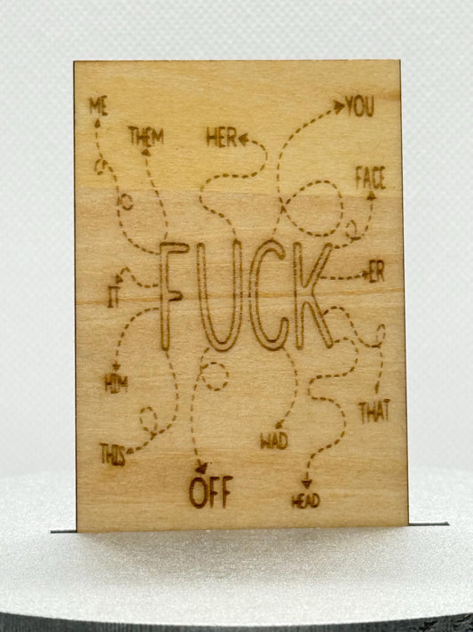 FUCK Decision Map – Laser Engraved Wood Magnet