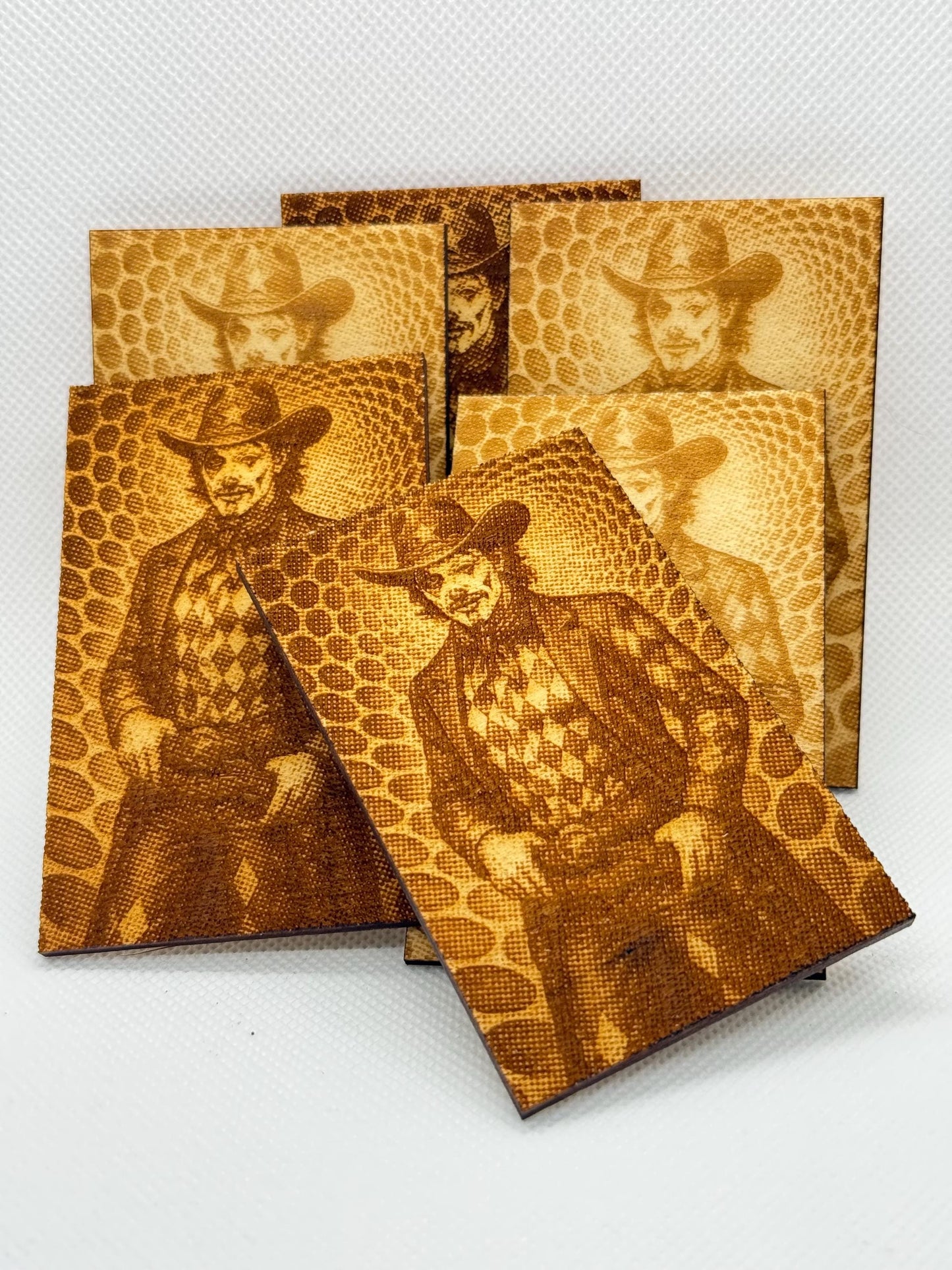 Laser Engraved Harlequin Cowboy Magnet