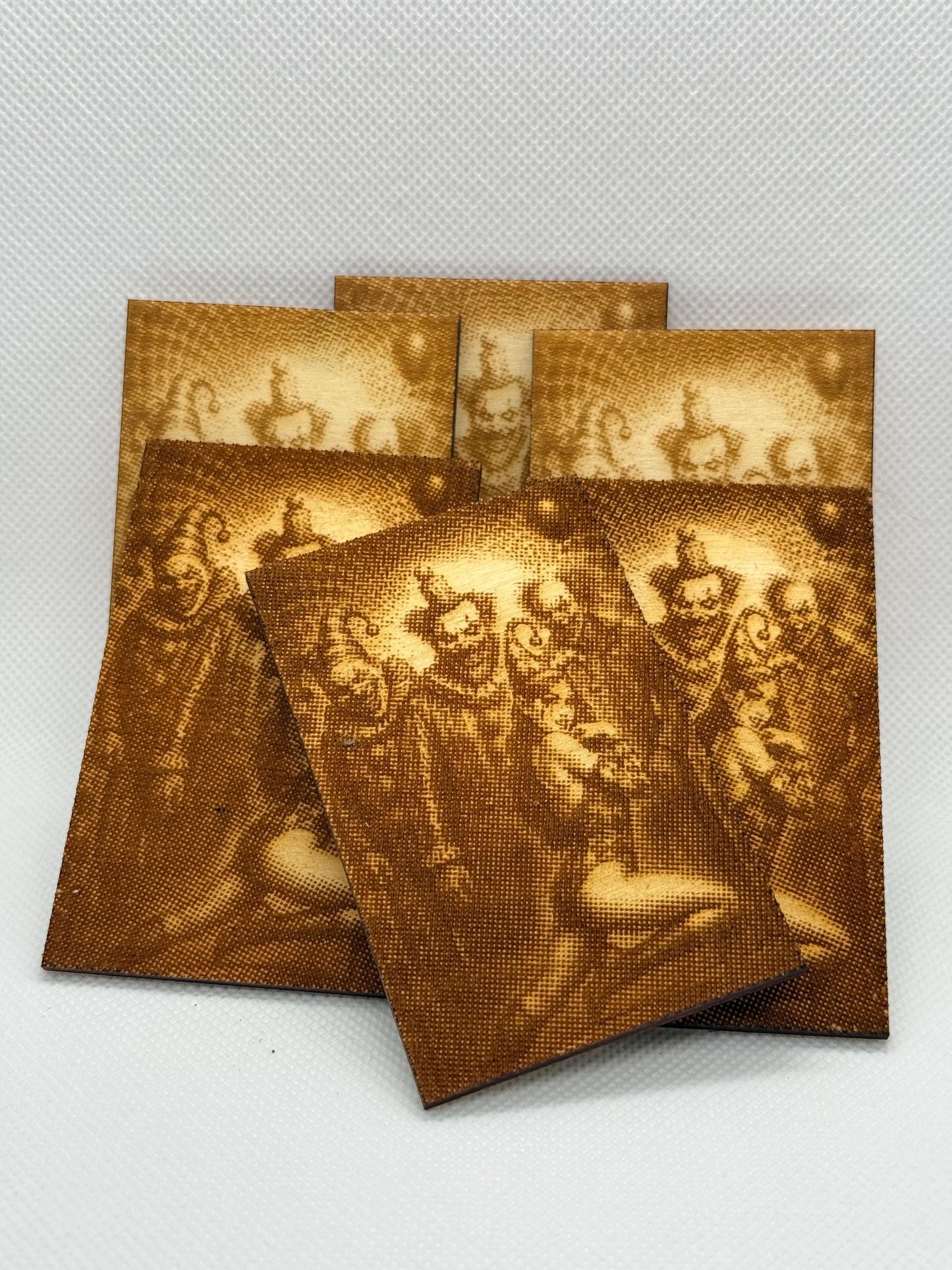 Laser Engraved Harlequin Clowns Magnet