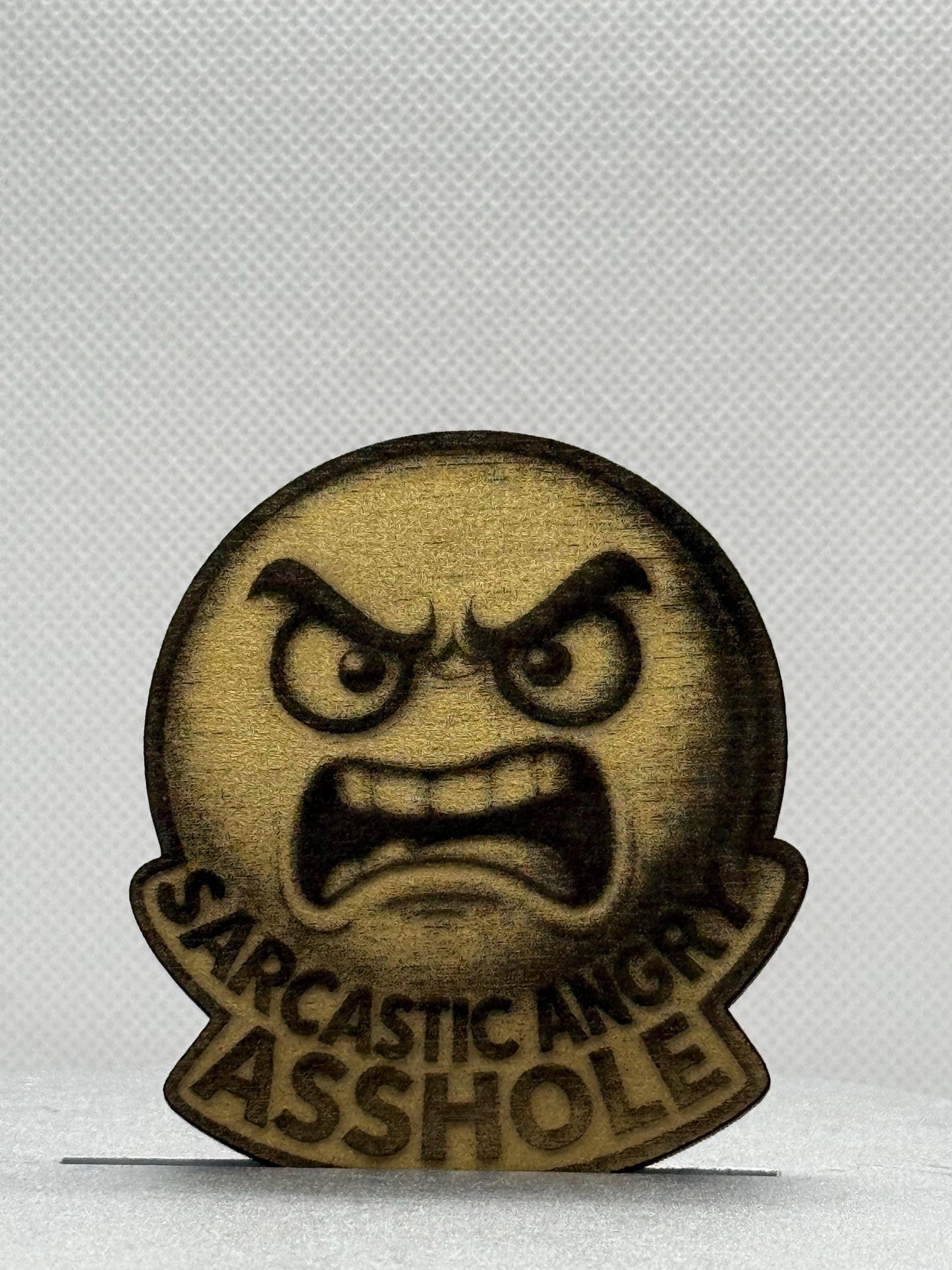 Sarcastic Angry Asshole Laser Engraved Emoji Magnet