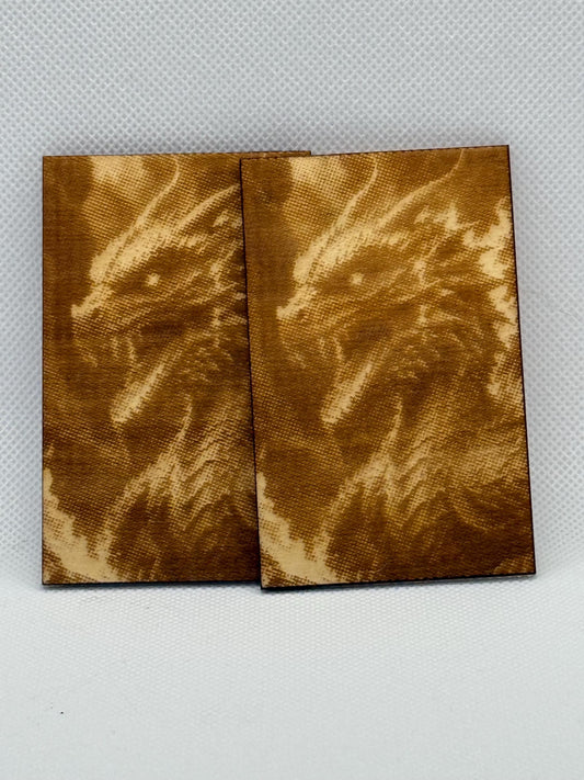Dragon Laser-Engraved Birch Wood Magnet – 2” × 3”