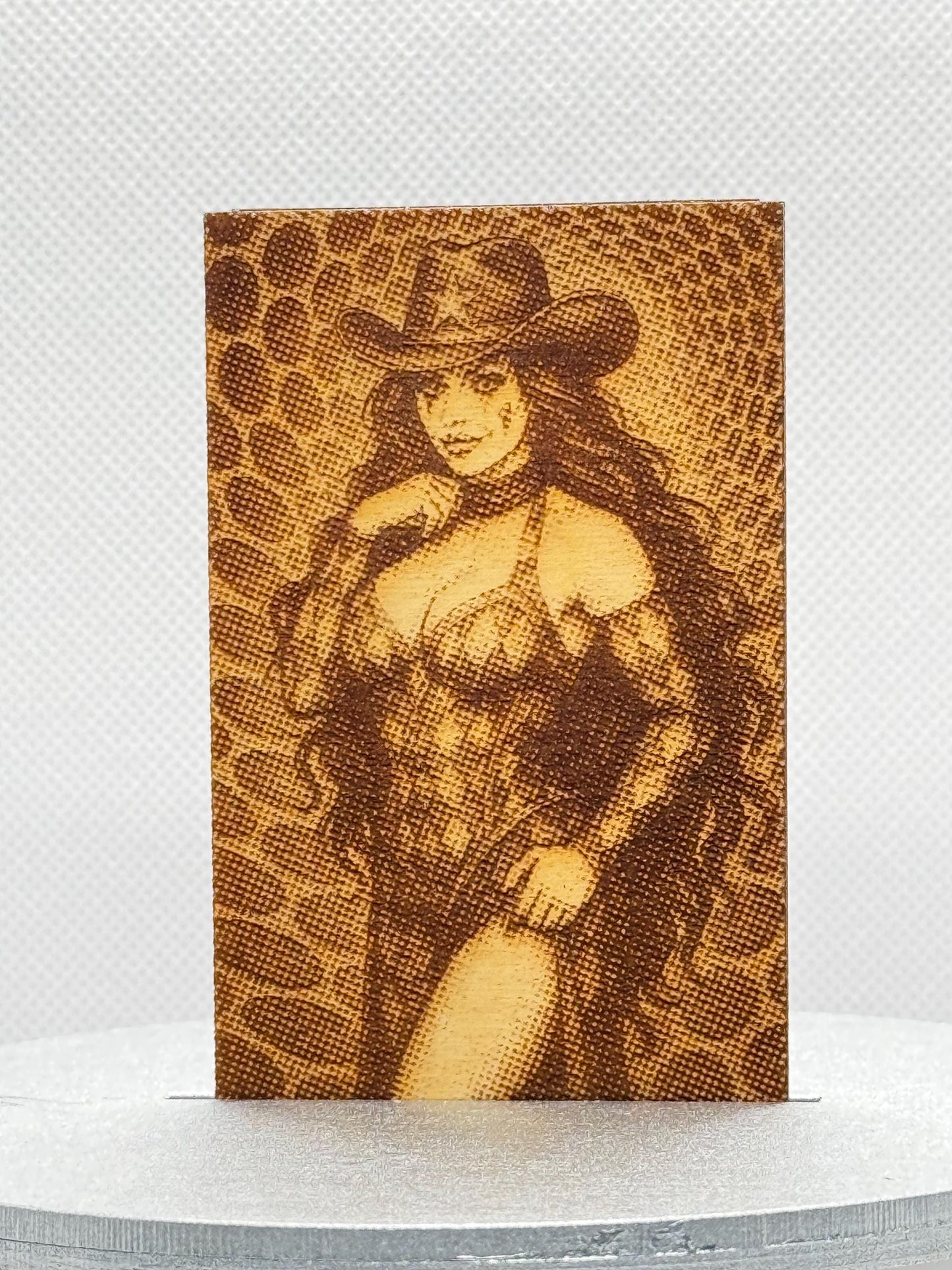 Laser Engraved Sexy Harlequin Cowgirl Magnet