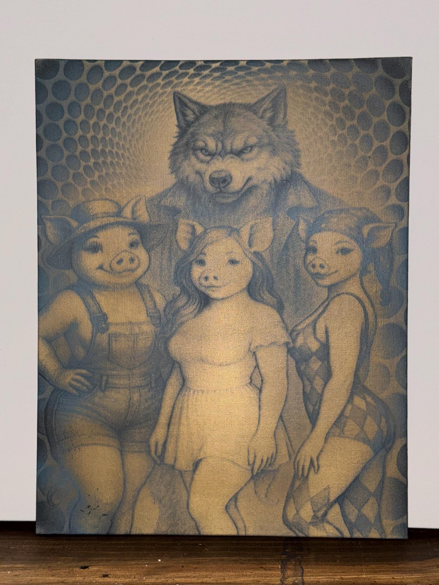 The Big Bad’s Night Out – Laser-Engraved Fantasy Canvas Art (11x14”)